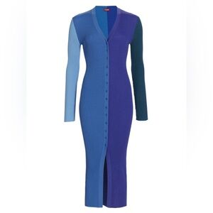 Staud Shoko Midi Dress Cobalt Multi Brand new size M